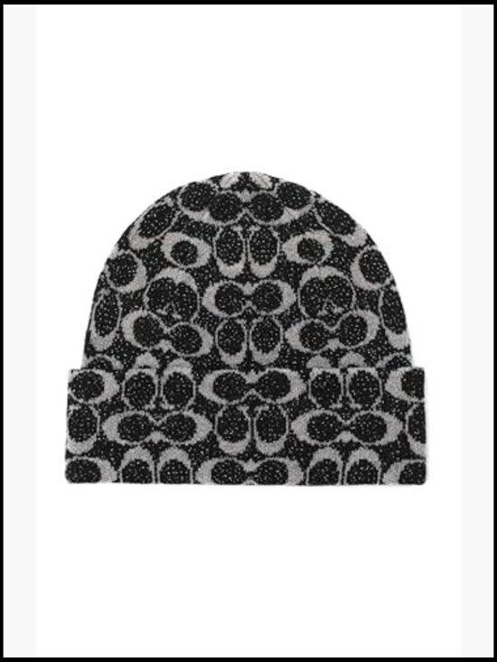 Metallic Signature C Knit Beanie - Wool Blend, Adjustable Cuff